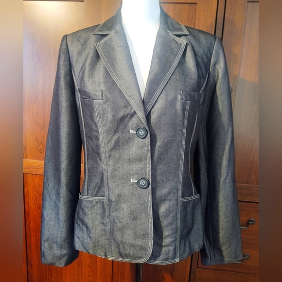 Lena Gabrielle New York Blazer Sz 6  Chambray Blue 💙 - Picture 1 of 6